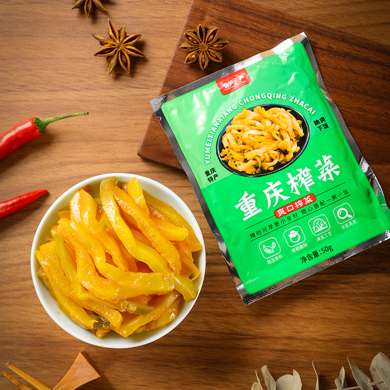 重庆鲜脆榨菜丝50g每包咸菜腌制菜榨菜清淡开味下饭菜腌菜小包装