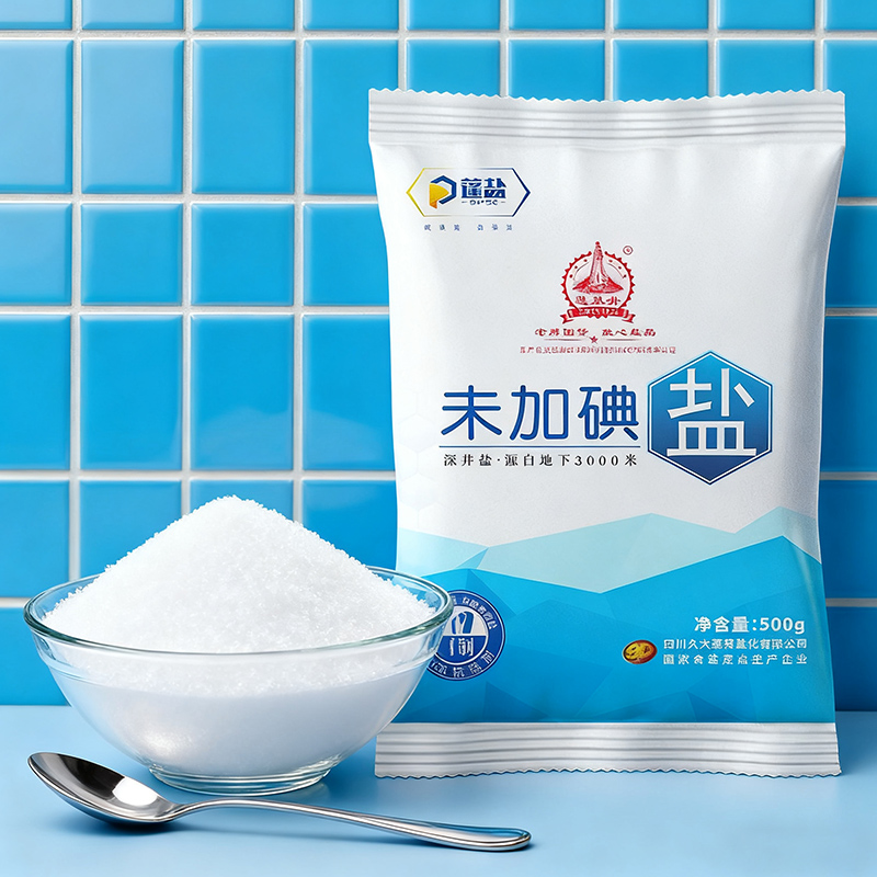 四川精制家用500g食用盐井盐未加碘食盐矿盐商用细盐炒菜盐巴炖汤