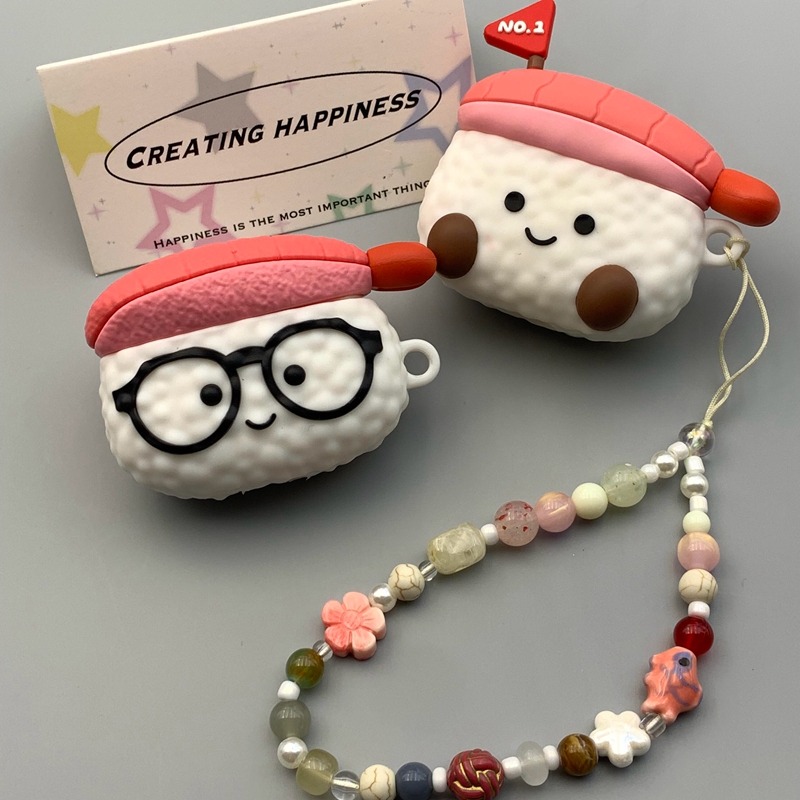 日系立体甜虾寿司适用airpodspro3苹果无线蓝牙耳机套airpods1/2新款Airpods3防摔硅胶Airpods4代小众高级感