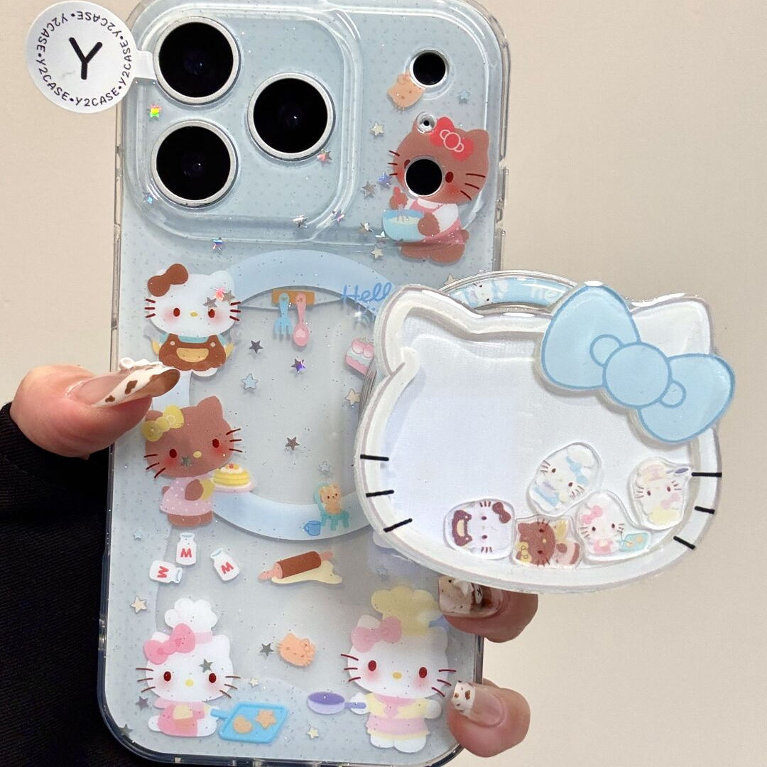 可爱曲奇饼干Kitty酱磁吸支架苹果17promax新款iPhone16promax手机壳17个性13网红女14高级感15promax保护套