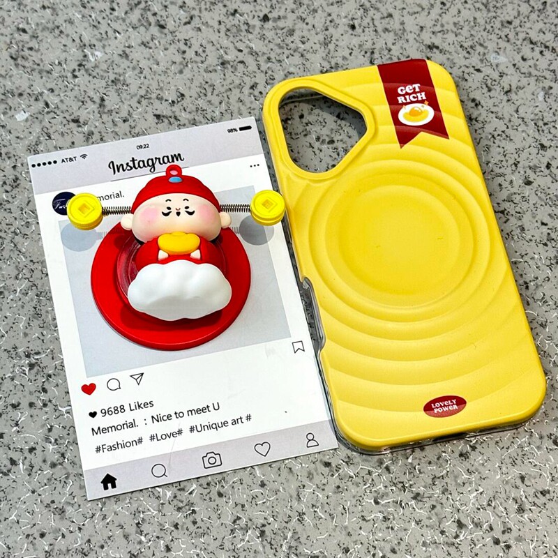 日韩趣味可爱立体财神爷磁吸支架适用iphone17promax手
