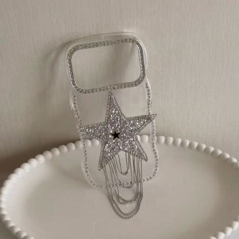 新品ins风高级感点钻闪粉流苏星星适用苹果17promax新款iPhone16promax手机壳15pm创意17少女心16P透明保护套