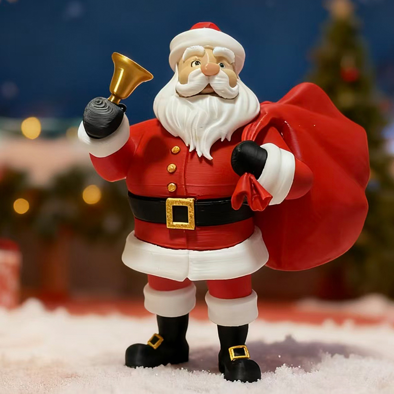 3D打印圣诞老人模型摆件迷你老人雪人装饰品礼物送儿童场景布置