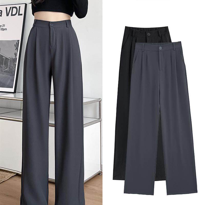 窄版西装裤女2026新款夏季薄款垂坠感休闲直筒西裤小个子阔腿裤