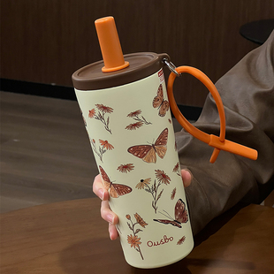 章鱼小姐的杯子陶瓷内胆保温杯女高颜值吸管杯便携大容量水杯礼物