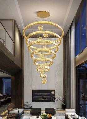 别无墅中空客厅吊灯覆式地板中空大公吊灯楼梯灯阁楼寓障碍FJH豪