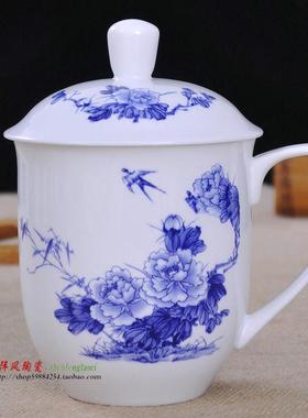 景德镇陶瓷茶杯送特大号老0板杯瓷水杯100ML骨瓷FKB杯礼品器包邮