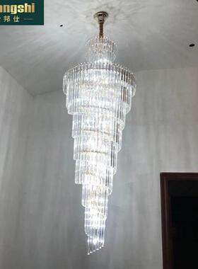 楼梯吊灯气房长吊灯轻奢大复式楼别KSP墅自建梯旋转中空水晶楼大