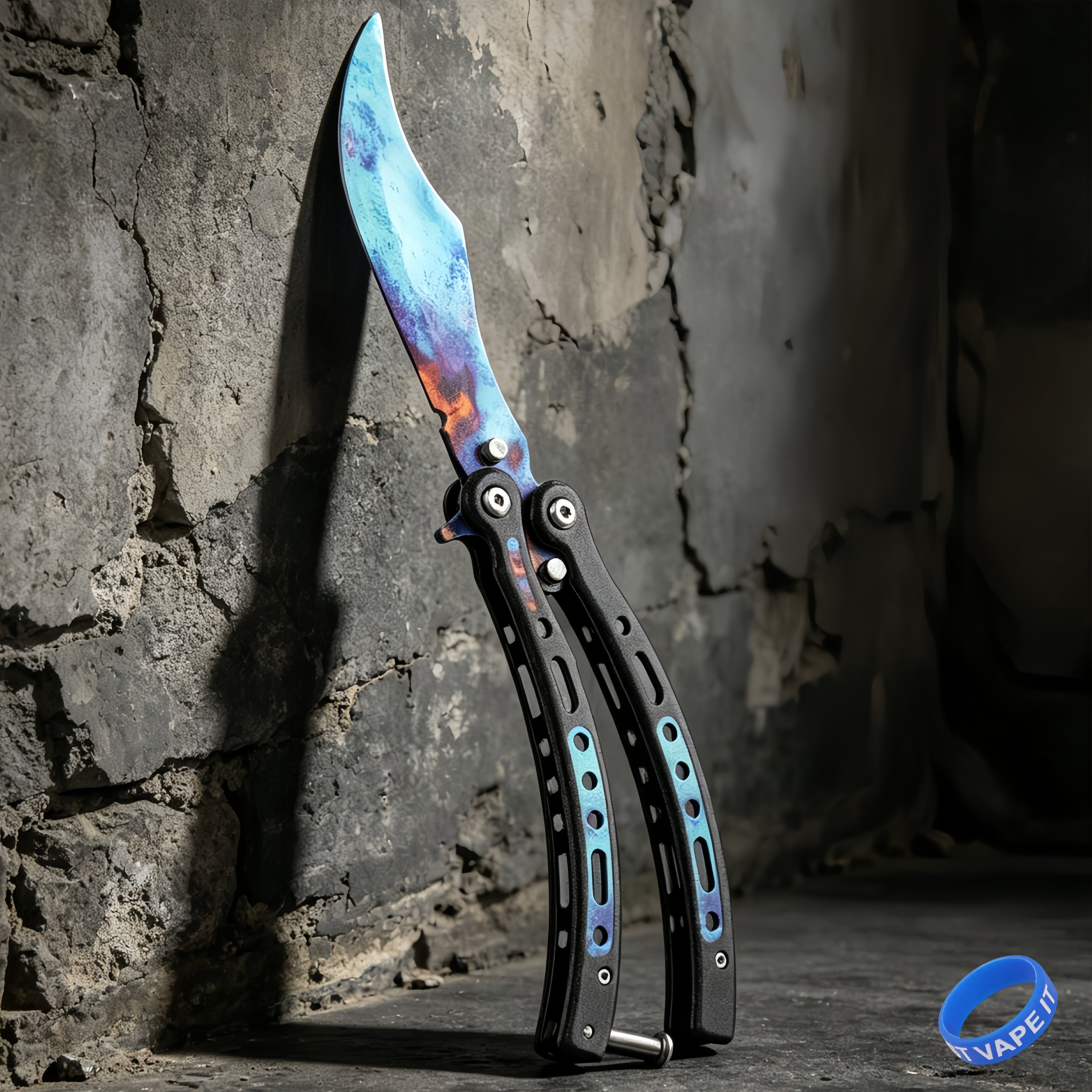 全钢折叠蝴蝶刀未开刃CSGO周边
