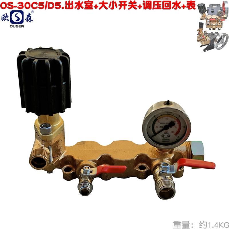 30C5型三缸柱塞泵出水室调压阀压力表大小开关打药喷雾机22 26 30