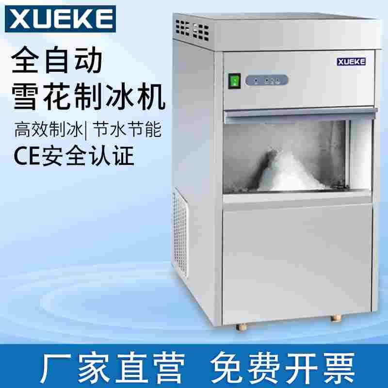 恩谊大容量雪花制冰机商用全自动实验室一体机方冰块颗粒碎冰机