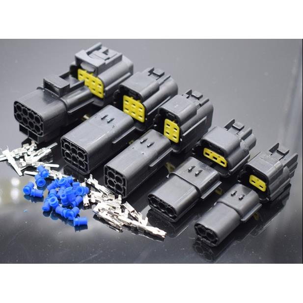 6P芯6线 汽车线束对插防水车用连接器6孔公母接插件2P3P4P8P12P