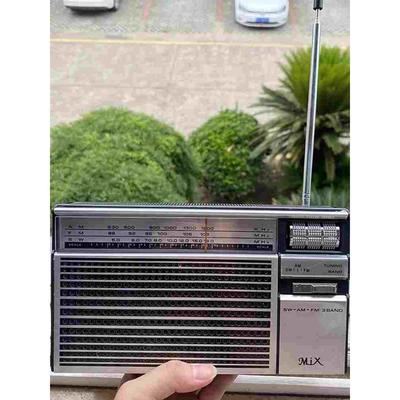 野营装逼神器！复古风机械式两波段收音机调频中波短波广播便携