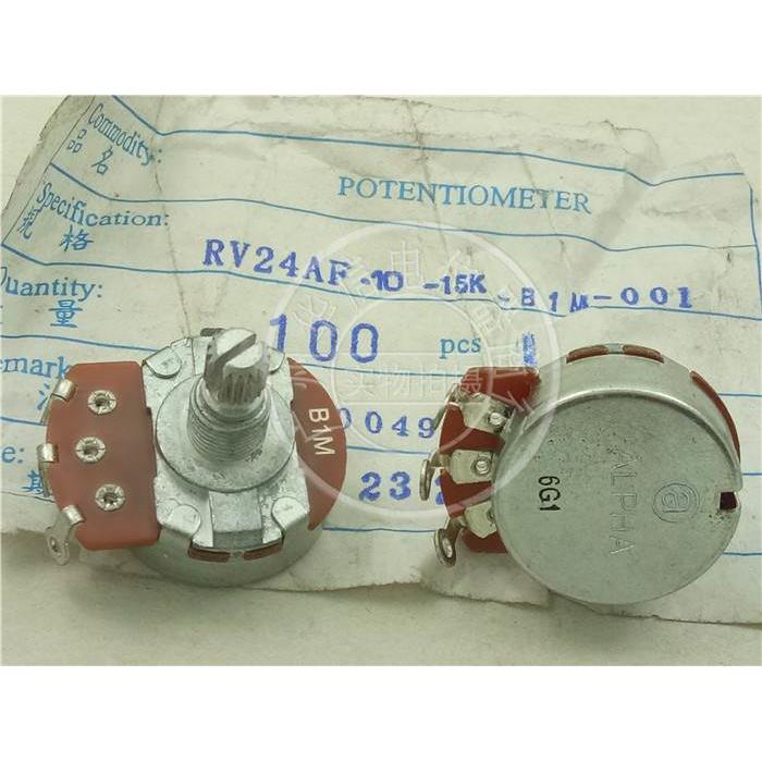 台湾ALPHA RV24AF B1M 电位器 柄长15MM花 孔脚