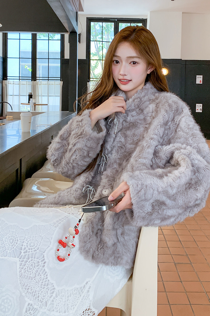 【现货】2025冬装仿花狐皮毛一体毛绒外套095-8320-P215-K318,女装皮草,浙宝095(原288A)