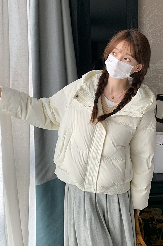 【买家秀现货】2023新款短款连帽白鸭绒羽绒服095-973-P195-K298,女装羽绒服,浙宝095(原288A)