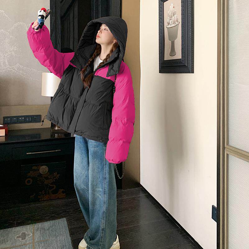 【现货买家秀】2024新款撞色拼接羽绒服面包服095-939-P225-K338,女装羽绒服,浙宝095(原288A)