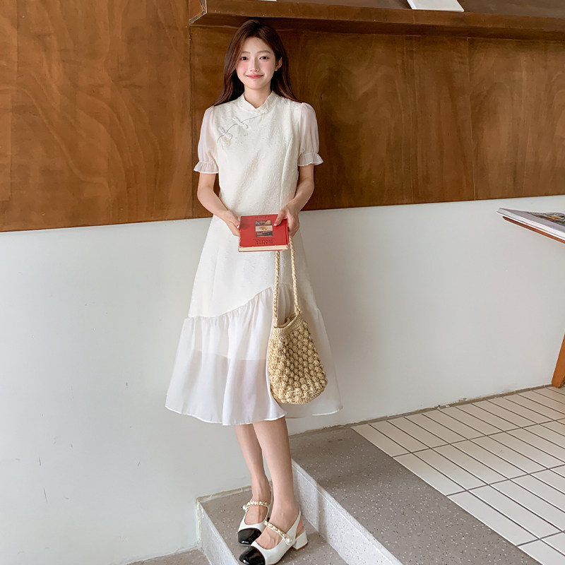 【已出货】2025夏装新款新中式盘扣旗袍连衣裙095-8220-P135-K198,女装连衣裙,浙宝095(原288A)