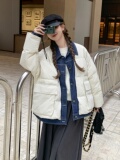 【现货】2023冬装新款牛仔拼接假两件90羽绒服095-967-P295K428，女装羽绒服，浙宝095(原288A)
