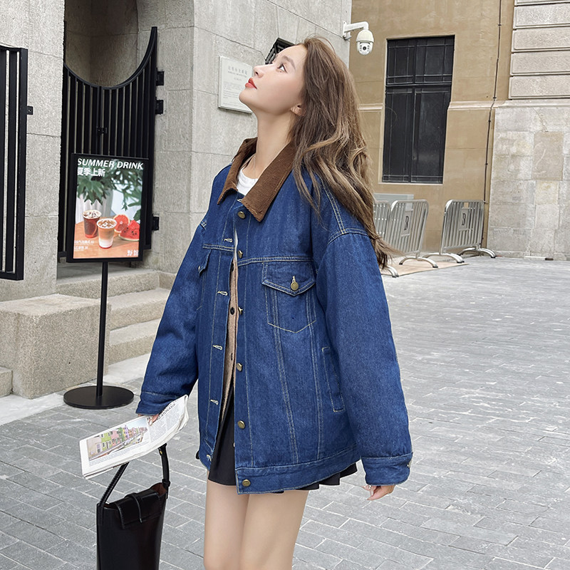 【现货】2023冬季新款90白鸭绒牛仔拼接羽绒服095-998-P275-K398图片