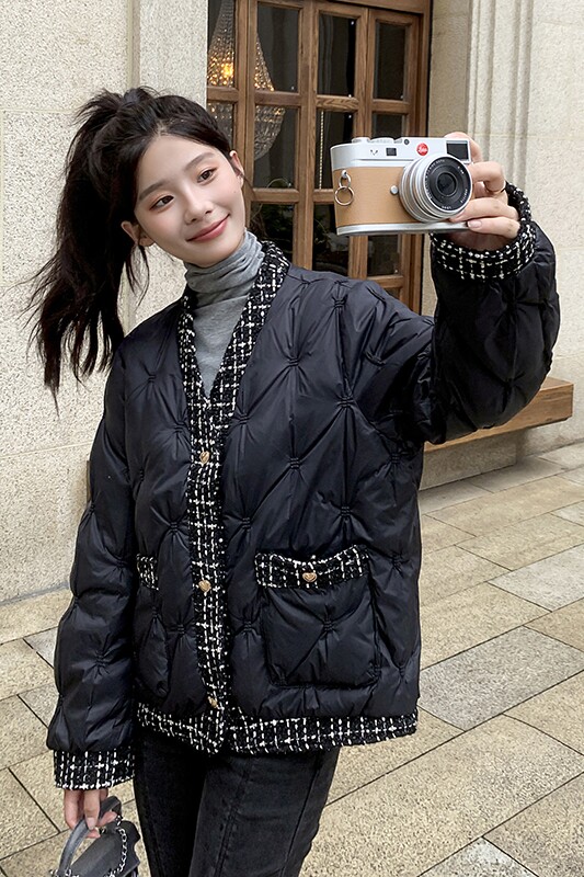 【买家秀现货】2024新款小香风白鸭绒羽绒服095-983-P195-K298,女装羽绒服,浙宝095(原288A)