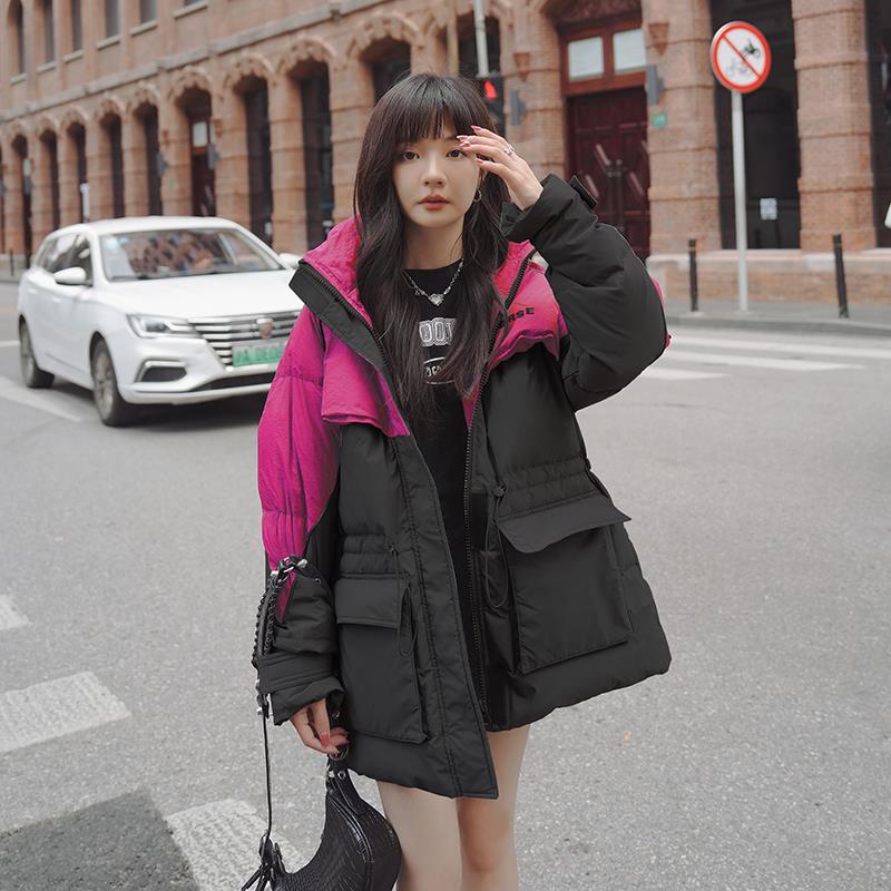 【已出货】2024新款撞色拼接工装白鸭绒羽绒服095-936-P245-K358图片