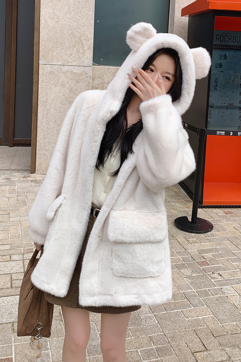 现货2024秋冬新款仿皮草皮毛一体小熊毛绒外套095-9115-P175-K268,女装短外套,浙宝095(原288A)