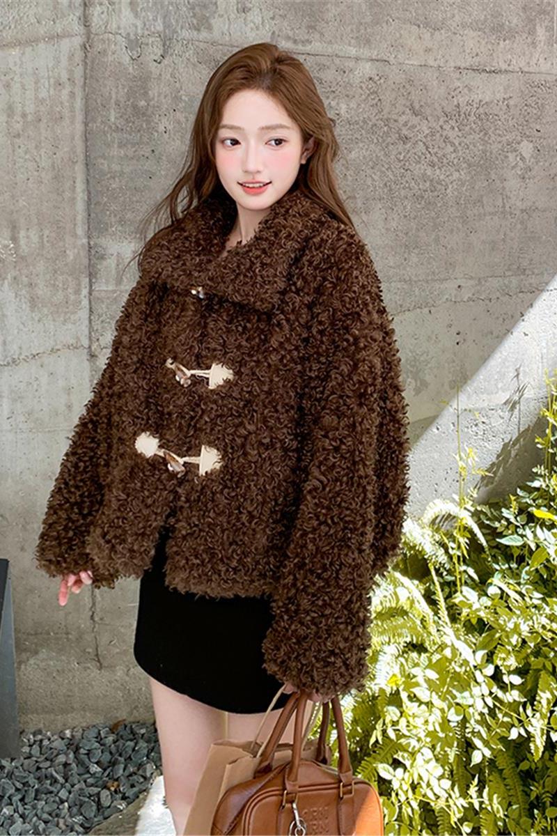 【现货】2025冬装牛角扣皮毛一体毛绒外套095-8319-P185-K278,女装皮草,浙宝095(原288A)
