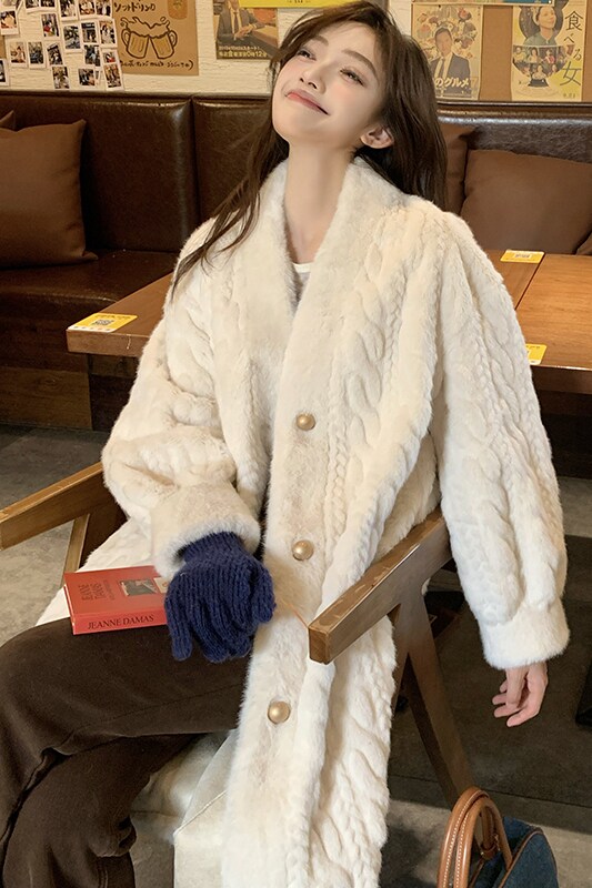 现货2024秋冬长款皮毛一体仿皮草毛绒大衣外套095-9127-P210-K318,女装皮草,浙宝095(原288A)