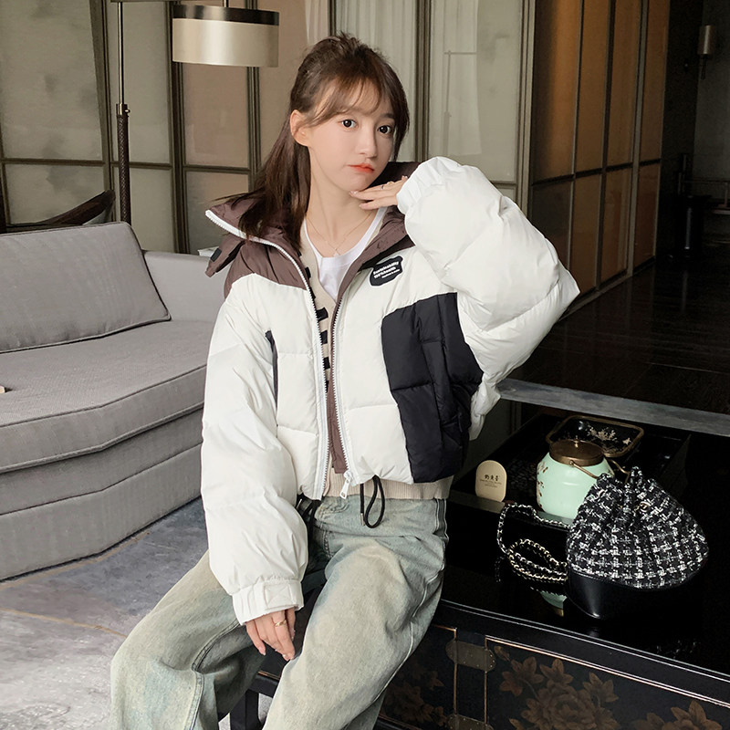 【现货】2023新款撞色拼接短款白鸭绒羽绒服095-932-P195-K298,女装羽绒服,浙宝095(原288A)