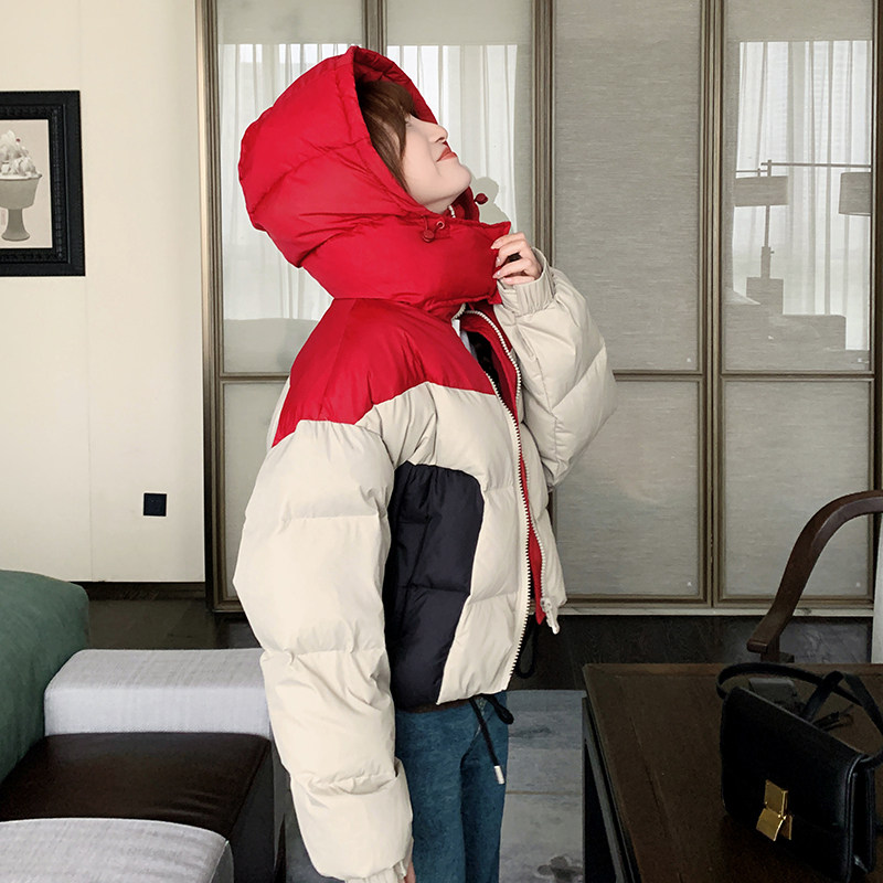 【现货】2023新款撞色拼接短款白鸭绒羽绒服095-932-P195-K298,女装羽绒服,浙宝095(原288A)