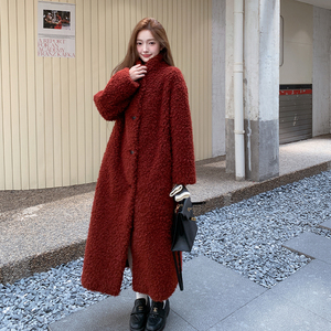 韩系高级感毛毛外套女2025冬季新款中长款皮毛一体加厚保暖上衣图片