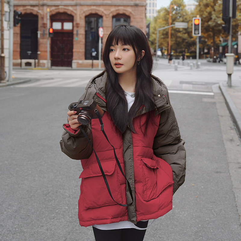 【现货】2024冬季新款撞色拼接白鸭绒羽绒服095-976-P245-K358,女装羽绒服,浙宝095(原288A)