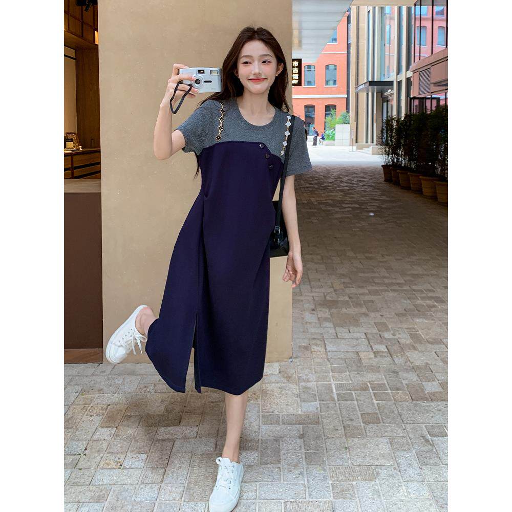 【已出货】2025夏装新款假两件针织连衣裙095-8190-P125-K188,女装连衣裙,浙宝095(原288A)
