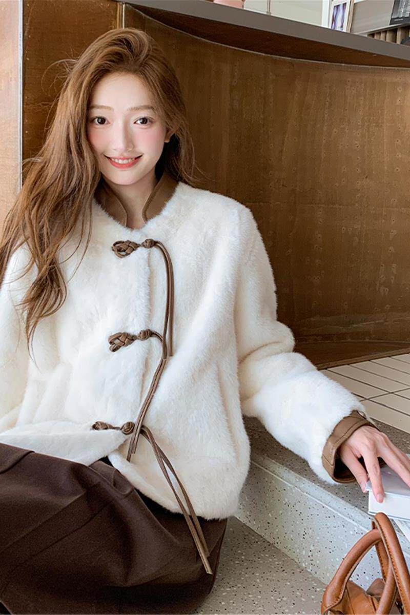 【现货】2025冬季新款新中式皮毛一体外套095-8328-P215-K318,女装皮草,浙宝095(原288A)
