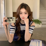 现货2025夏季新款露肩假两件中长款连衣裙095-8173-P125-K188，女装连衣裙，浙宝095(原288A)