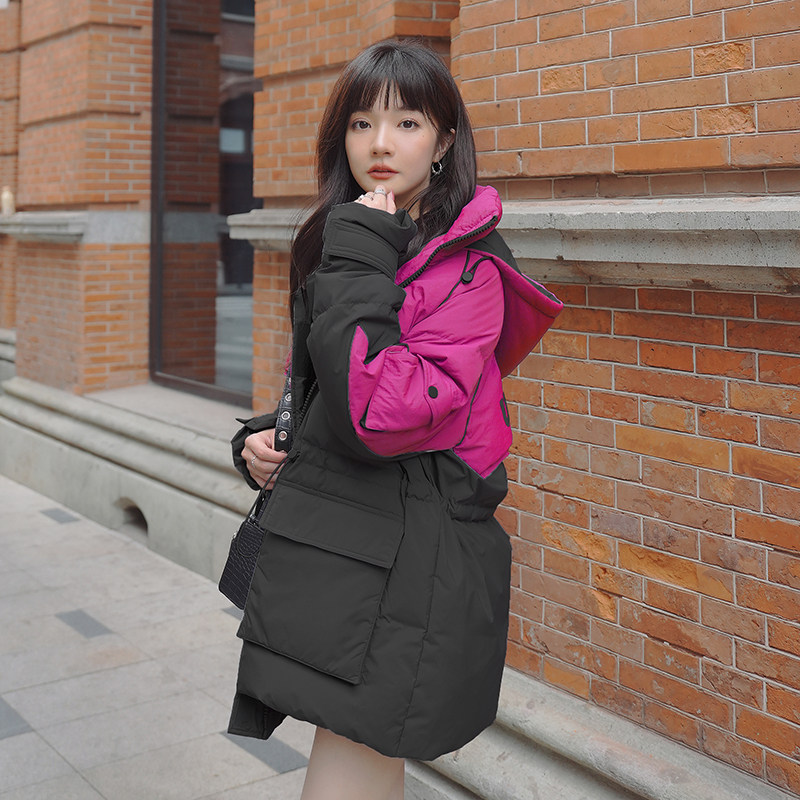 【已出货】2024新款撞色拼接工装白鸭绒羽绒服095-936-P245-K358,女装羽绒服,浙宝095(原288A)
