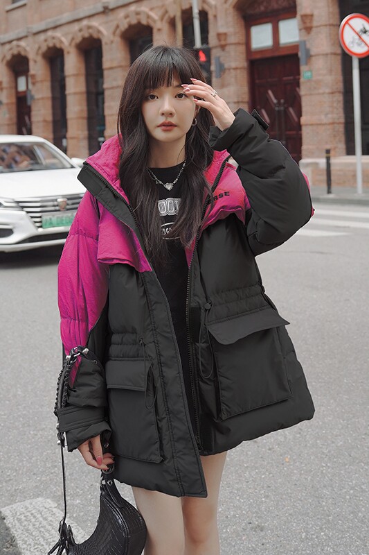 【已出货】2024新款撞色拼接工装白鸭绒羽绒服095-936-P245-K358,女装羽绒服,浙宝095(原288A)
