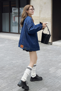 【现货】2023冬季新款90白鸭绒牛仔拼接羽绒服095-998-P275-K398图片