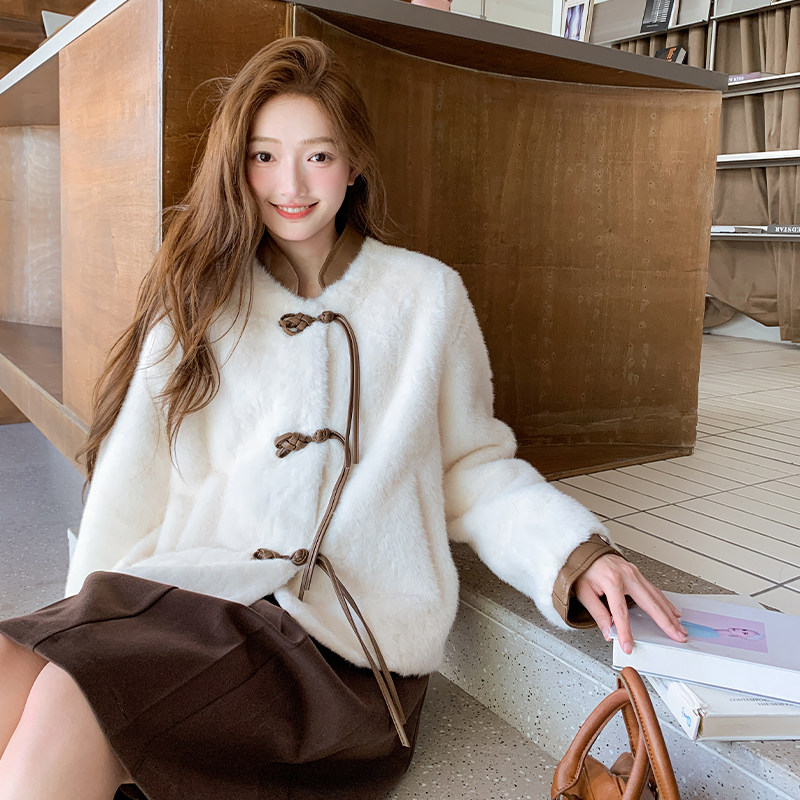 【现货】2025冬季新款新中式皮毛一体外套095-8328-P215-K318,女装皮草,浙宝095(原288A)