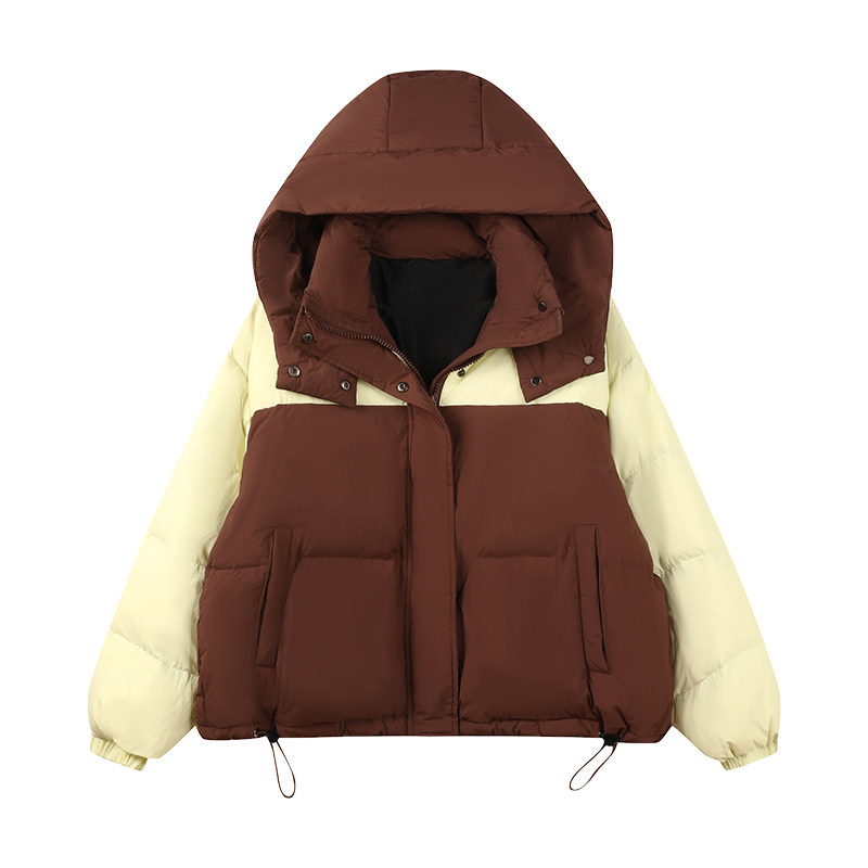 【现货买家秀】2023新款撞色拼接羽绒服面包服095-939-P225-K338,女装羽绒服,浙宝095(原288A)