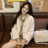 现货2024秋冬新款仿皮草短款皮毛一体毛绒外套095-9122-P135-K218，女装短外套，浙宝095(原288A)