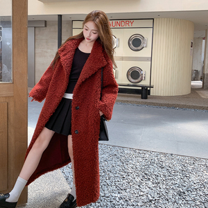 韩系高级感毛毛外套女2025冬季新款中长款皮毛一体加厚保暖上衣图片