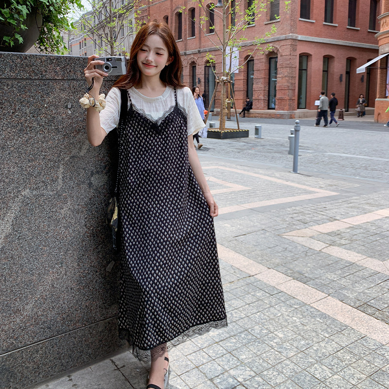 【已出货】2025夏季新款撞色拼接假两件连衣裙095-8191-P125-K188,女装连衣裙,浙宝095(原288A)