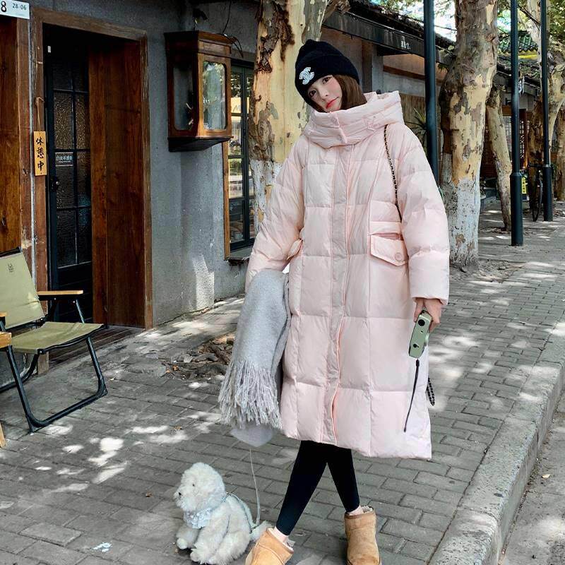 【现货】2024冬季中长款加厚过膝白鸭绒羽绒服095-9166-P255-K368,女装羽绒服,浙宝095(原288A)
