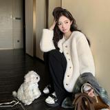 小香风仿水水貂绒短外套女秋冬仿羊羔毛绒上衣爆款气质流行加厚，女装短外套，浙宝095(原288A)