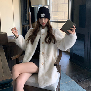 现货 2024秋冬新款皮毛一体仿皮草毛绒外套095-9116-P175-K268,女装皮草,浙宝095(原288A)