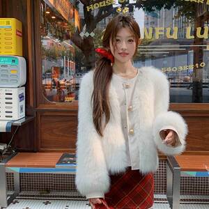 【现货】2024冬季仿皮草毛茸茸外套女皮毛一体095-9132-P190-K298图片