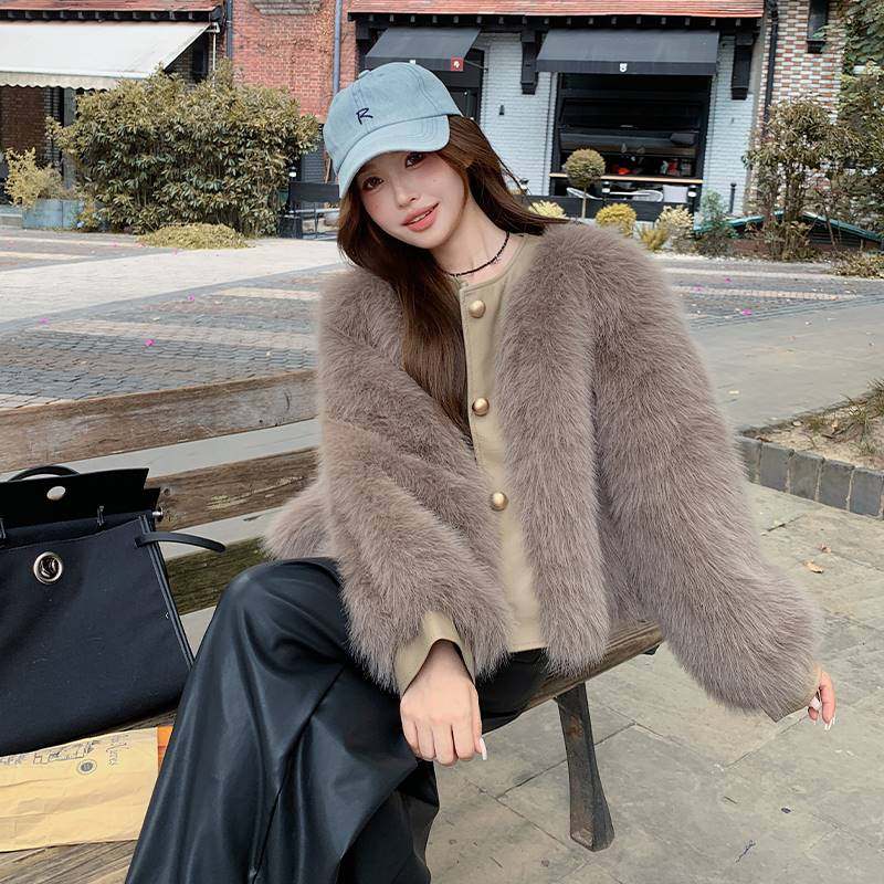【现货】2024冬季仿皮草毛茸茸外套女皮毛一体095-9132-P190-K298,女装皮草,浙宝095(原288A)