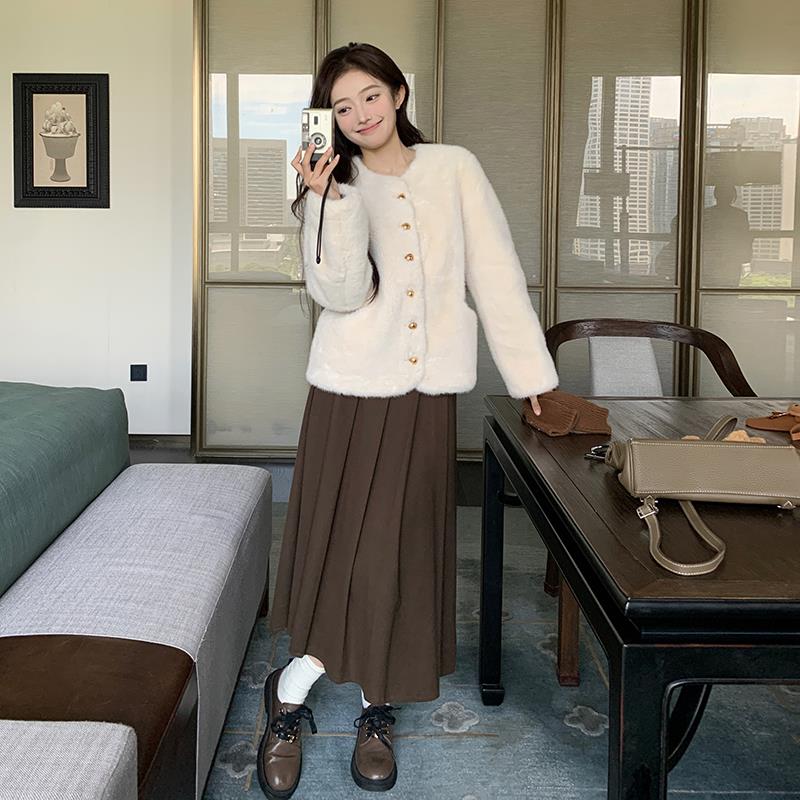 小香风仿水水貂绒短外套女秋冬仿羊羔毛绒上衣爆款气质流行加厚,女装短外套,浙宝095(原288A)